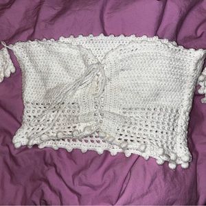 beachy/ festival crochet knit top
